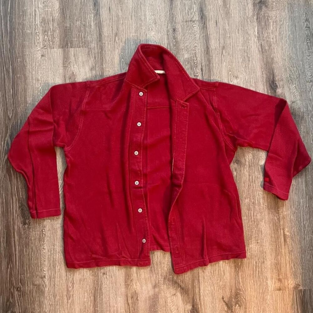 Tommy Hilfiger Men's Red Button Up Sweater